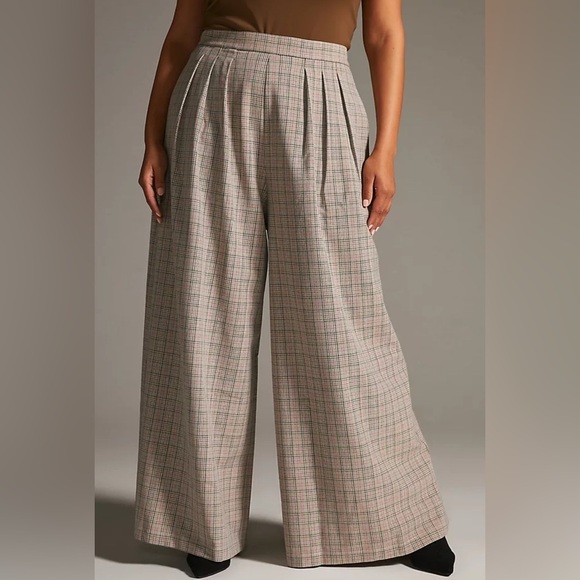 NWT Anthropologie Corey Lynn Calter Pleated Wide-Leg Plaid Trousers Pants Size S - Picture 5 of 16